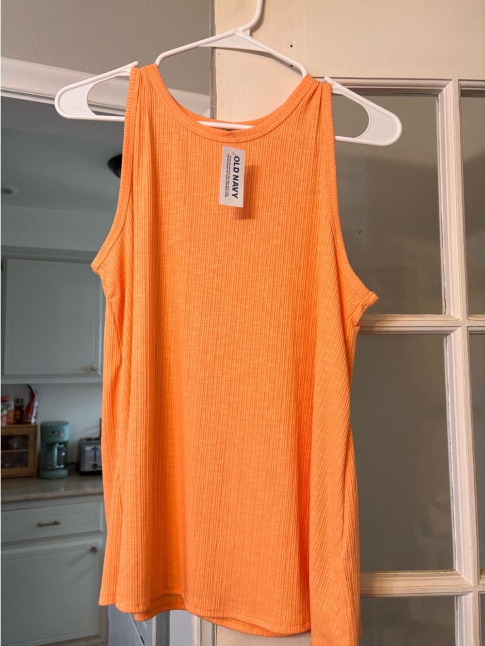Old Navy Women's Ribbed Tank Top - Bright Orange